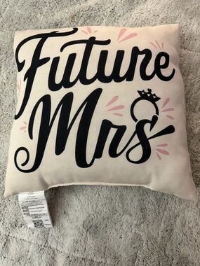 Future Mrs Accent Pillow - Pink & Black